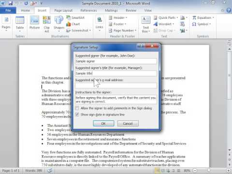 insert a signature in word for mac
